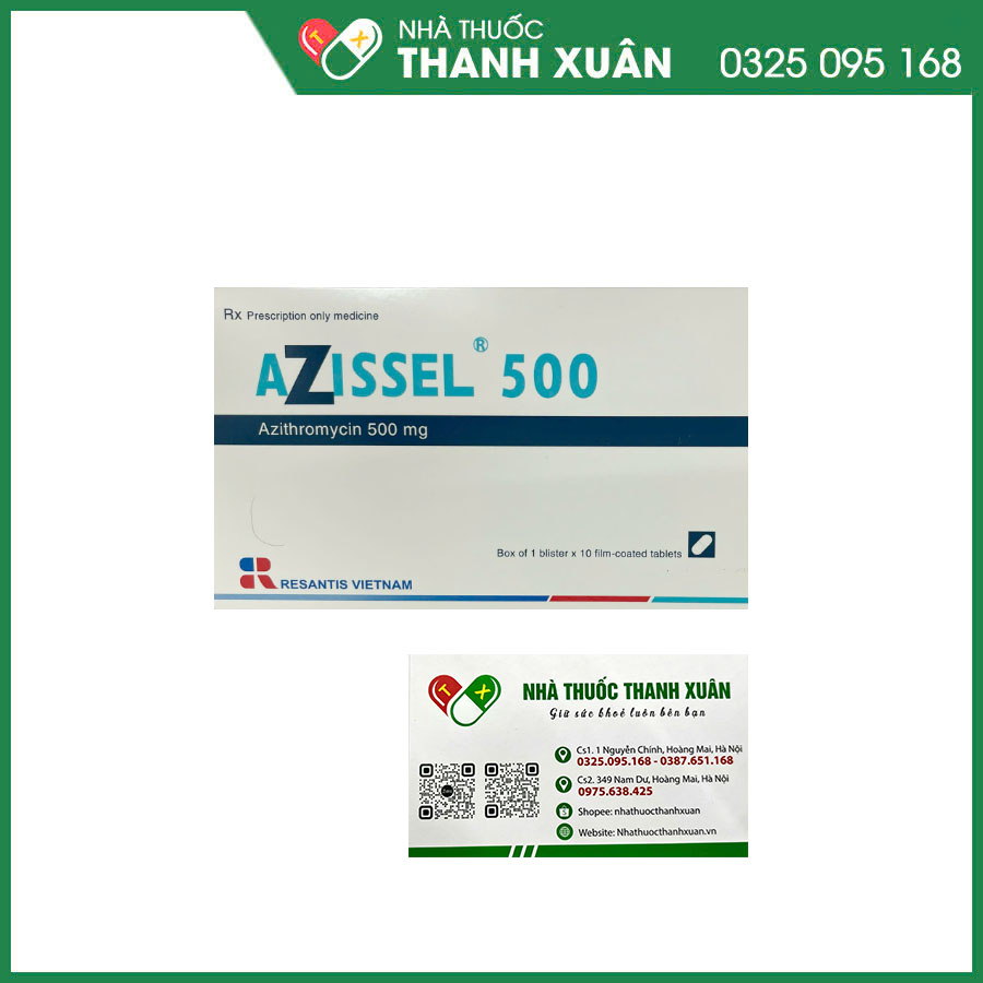 AZISSEL điều trị nhiễm khuẩn đường hô hấp, răng miệng, da&amp;mô, sinh dục, phòng nhiễm Mycobacterium avium-intracellulare (MAC) ở bệnh nhân HIV